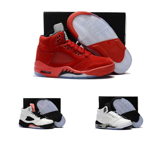 

Nike air Jordan 5 11 12 retro дети кроссовки дети баскетбол обувь 2018 для мальчиков девочек черный красный белый 11 XI высокое качество кроссовки малыша 11c-3Y