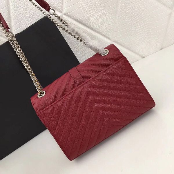 

2020 designer original leather shoulder bag ladies handbag classic caviar handbag fashion leather shoulder bag retro handbag red