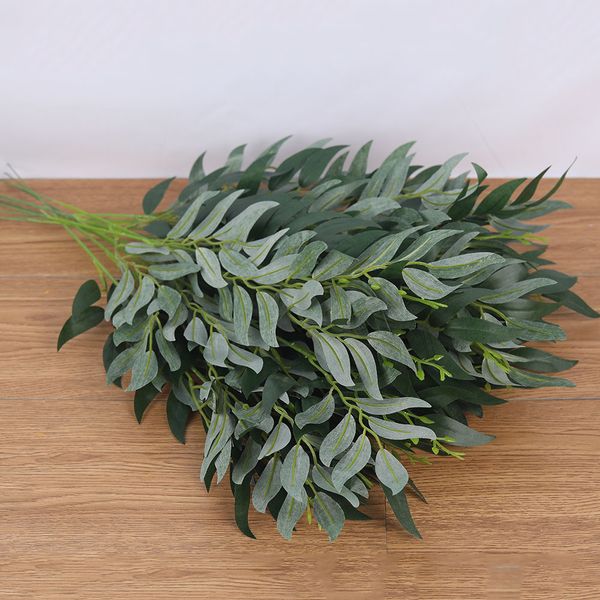 

1pc artificial willow leaves long branch silk plants flower arrangement green leaves for for home garden decoration faux foliage