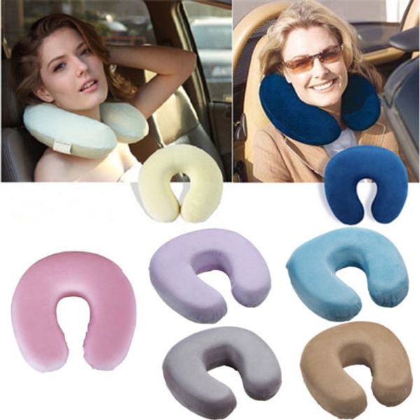 

1pc solid color soft пены памяти u образный путешествия шеи глава поддержка подушка blu красный розовый черный серый кофейный фиолетовый син
