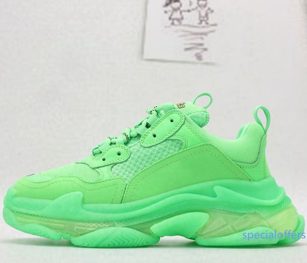 

new fashion dad designer casual sneakers paris triple s hiking shoes men and women casual shoes green, Black