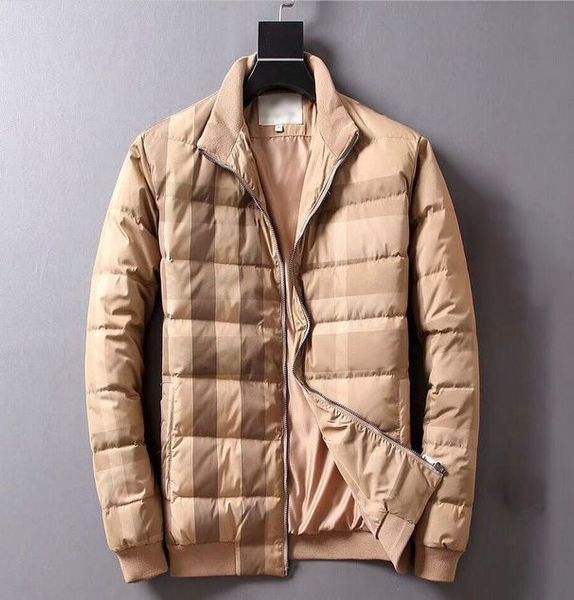 

Bur berrie men down jacket 2019 official nwe tyle winter jacket de igner plaid tripe warm lei ure coat fa hion wild coat, Black