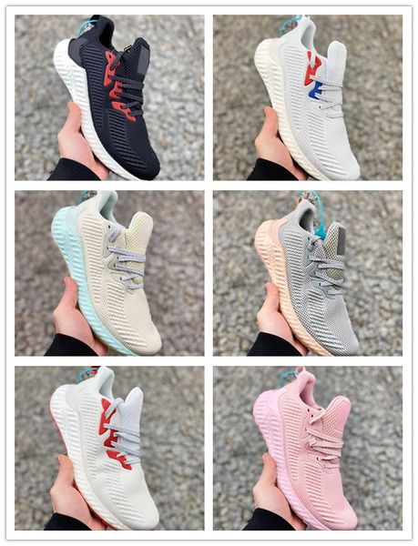 

stock fashion design bounce cushioning mens sports sneakers alphaa boost m white black trainers outdoor running shoes with box size 40-46