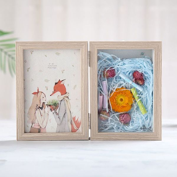 

nordic style double-sided folding p frame picture 6/7 inch diy art crafts home decoration ornament
