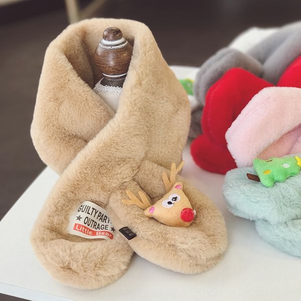 

7we8f winter christmas deer plush soft non-lint baby child cross winter christmas deer plush soft non-lint baby warm doll scarf doll child w, Red;brown