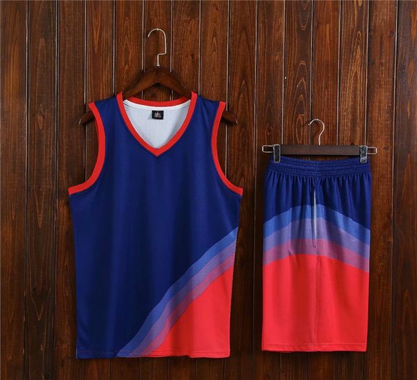 

discount men training basketball sets with shorts uniforms reverible basketball jerseys for that home and away look kits sports h22-2, Blue;black