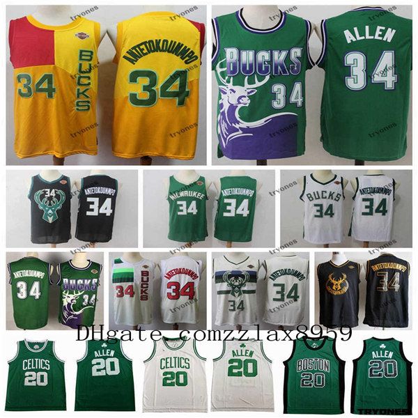 

milwaukeebucks giannis antetokounmpo basketball jersey vintage mens ray allen nba 20 bostonceltics stitched jersey 2019, Black;red