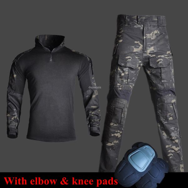 

tactical combat uniform shirt & pants with knee pads g3 camouflage bdu uniform multicam camo sniper hunting clothes