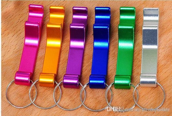 

portable aluminum alloy stainless steel beer wine bottle opener with keychain 2-in-1 design for party gift multifunction tool