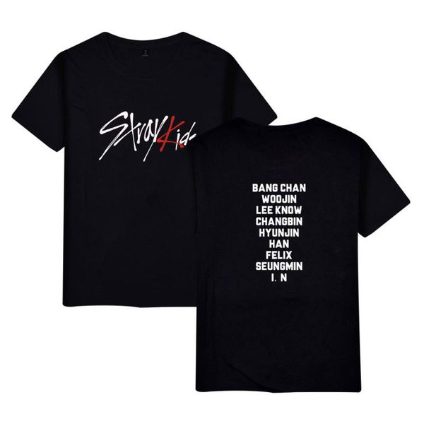 

summer kpop stray kids t shirt women men stray kids i am who fans support t-shirt hip hop short sleeve, White;black