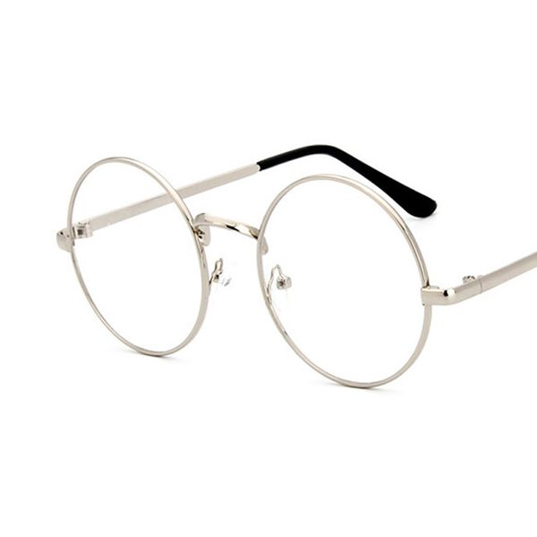

dcm fashion women glasses frame ladies eyeglasses frame vintage round clear lens glasses optical spectacle frame, Silver