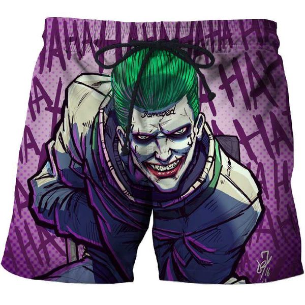 

2020 green clown 3d printing summer surf beach shorts men travel quick dry vacation streetwear board shorts anime, White;black