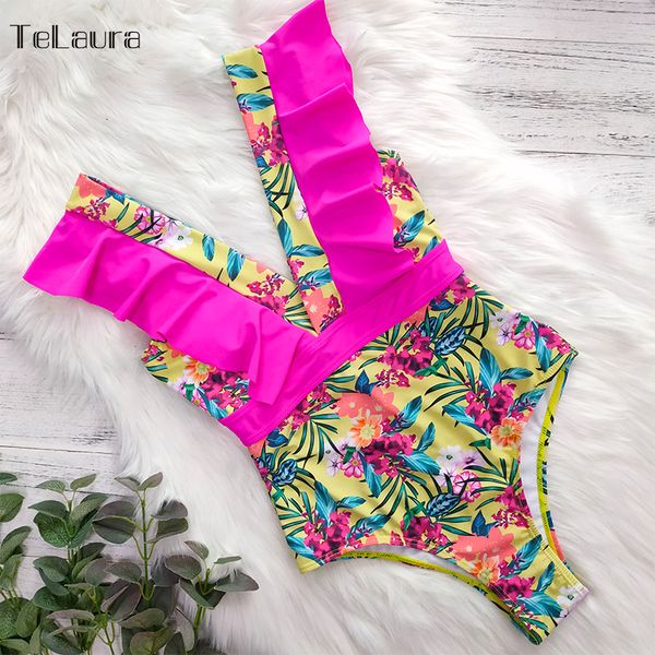 

2019 one piece swimsuit push up swimwear women monokini ruffle bodysuit swim suit female bathing suit summer beach wear, White;black