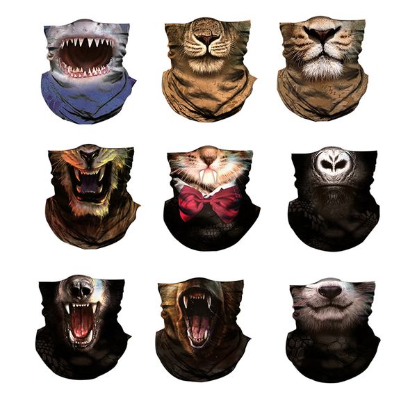 

outdoor men women 3d animal printing climbing hiking cycling fishing windproof uv protection halloween accessory hot, Blue;gray