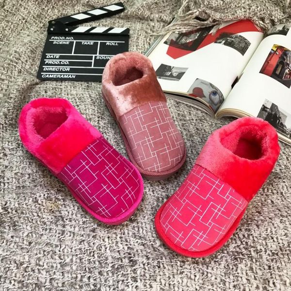 

autumn and winter 2019 slippers canvas pvc flat bottomed household women's slippers indoor thermal shoes women, Black