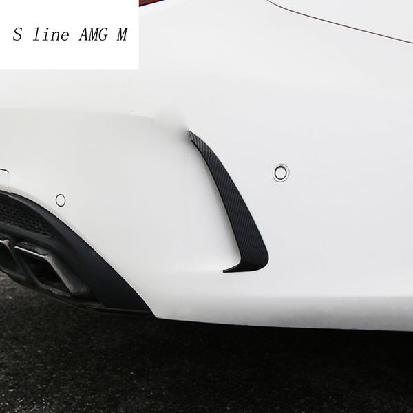 

car styling carbon fiber rear side mirror body fog light sticker cover trim for c class w205 c180 c200 accessories