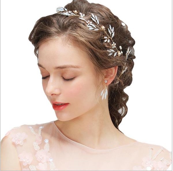 

bride headdress euro-american snow protein hair band pure handmade hair ornament, Silver