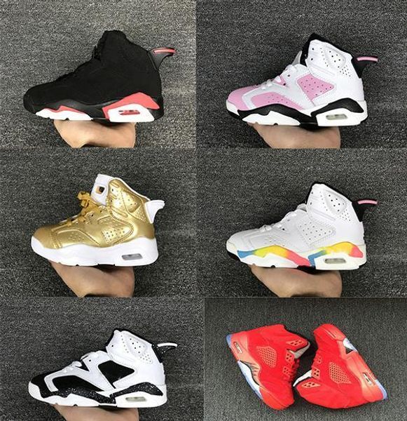 

kids 6 basketball shoes 6s metallic gold sports shoes boys girls youths oreo black infrared athletic sneakers