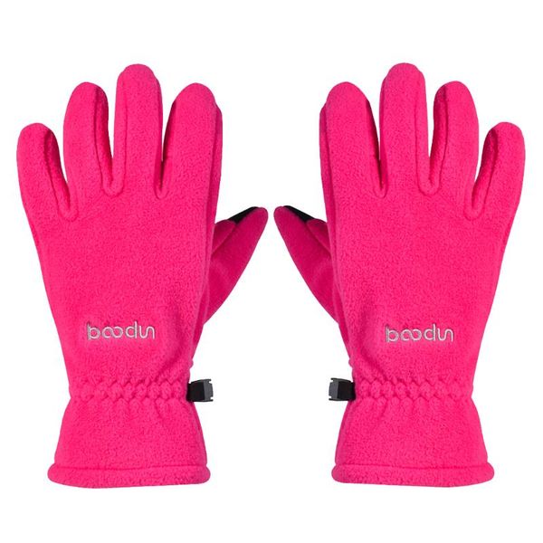 

touch screen cycling gloves winter warm bike full finger gloves rose red