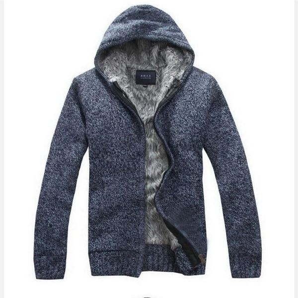 

winter warm sweatercoats men outwear thicker warm hooded sweater new fashion men cardigan casual sweater coats, White;black