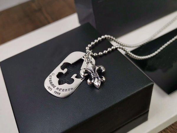 

популярная мода бренд ожерелье крест дизайнер ch для леди дизайн мужчины и женщины свадьба влюбленных подарок роскошные хип-хоп ювелирных из, Silver