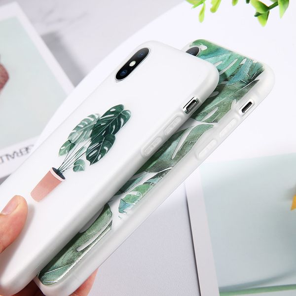 

portachiaviÂ diÂ lusso green potted plant leaf phone case for iphone 11 pro max x xs max xr case for iphone 6 7 6s 8 plus soft tpu clear cover