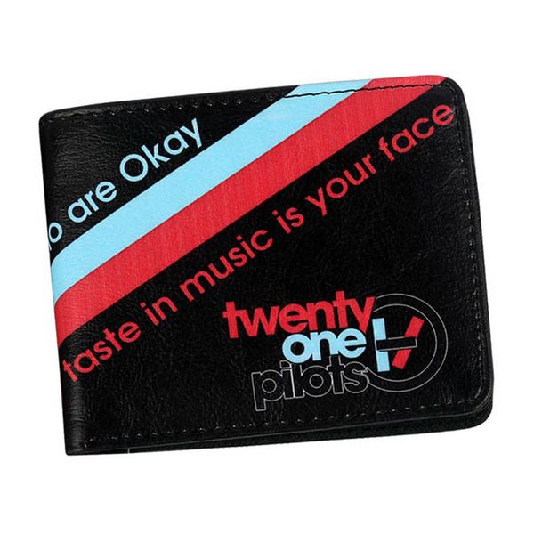

designer wallet purse new arrival wallet men twenty one pilots wallet music rock band purse card holder, Red;black