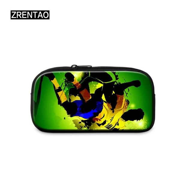 

brazil ball print portable canvas big space pencils bags case for kindergarten boy girl pen cosmetic makeup case school supplies