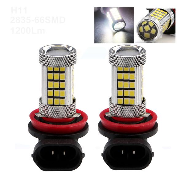 

dhbh-2pcs h11 12v 2835 66smd led bulb auto led fog light car driving lamp 1200lm
