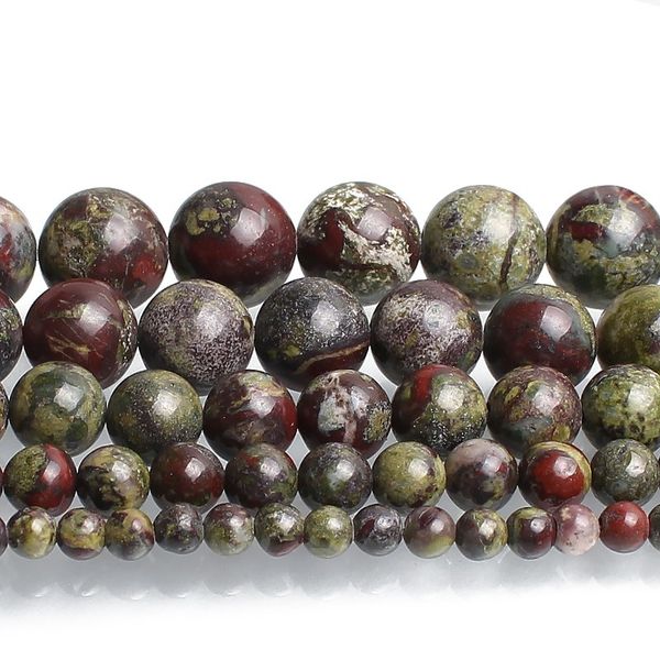 

4/6/8/10/12mm natural dragon bloodstone stone beads round loose beads for fashion accessories jewellery making 15''