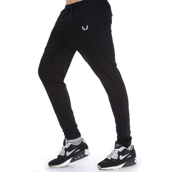 

2018 new winter men's running pants fitness jogging gym trousers slim football training pants sport men leggings running, Black;blue