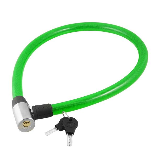 

quality green plastic coating steel scooter bicycle bike cable lock 65cm + 2 keys