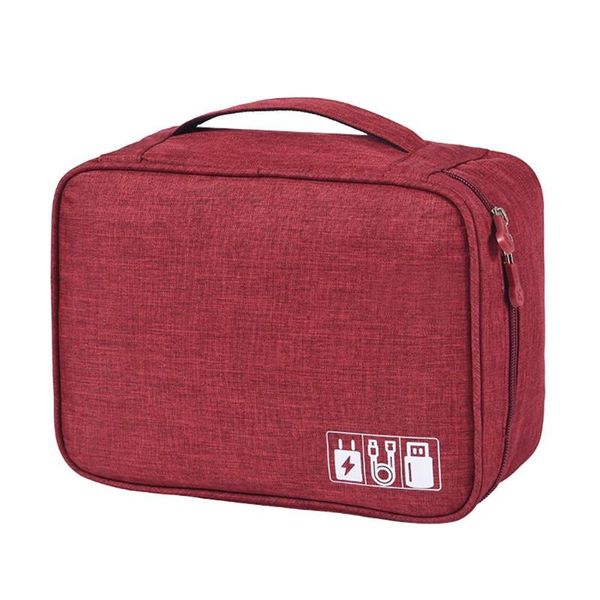 

travel cable bag waterproof travel data cable storage bags daily gadget charger zipper packs red/black/navy blue/grey/purple
