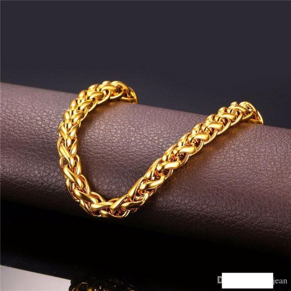 

figaro choker chains 18k real gold plated necklace luxury jewelry for men male party gift rock rapper 5mm cuban link chain ing, Silver
