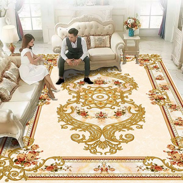

2020 new fashion printed luxury european style polyester anti-slip carpet rug with lower price and comfortable short velvet