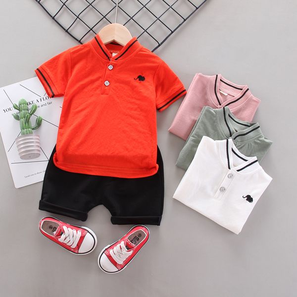 

2020 new summer children fashion clothes baby boys girls t shirt shorts 2pcs/sets kids infant outfit toddler casual tracksuit, White