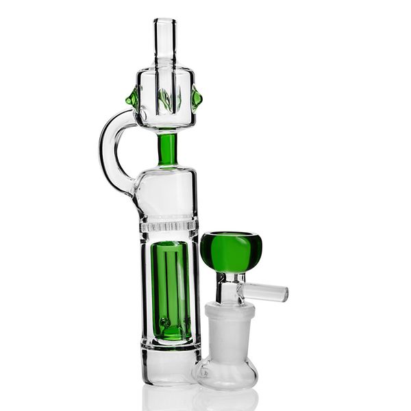 

Мини Бонг Recycler Dab Rig стеклянные водопроводные трубы толстые стеклянные бонги зольник сот с чашей 14 мм кальяны для табака 5,9 дюйма