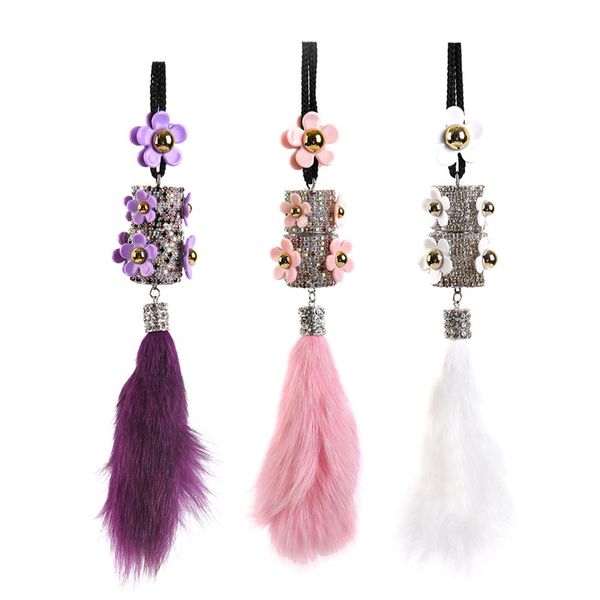 

bottlescar rhinestone hanging empty perfume pendant bottle air freshener diffuser decoration accessories automobiles ornaments