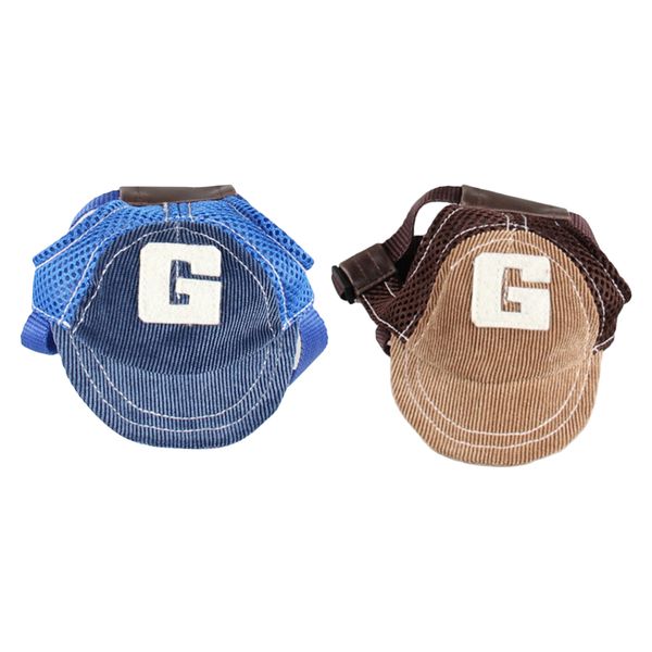 

set of 2 dog hat baseball ear hole adjustable outdoor sun protection hat