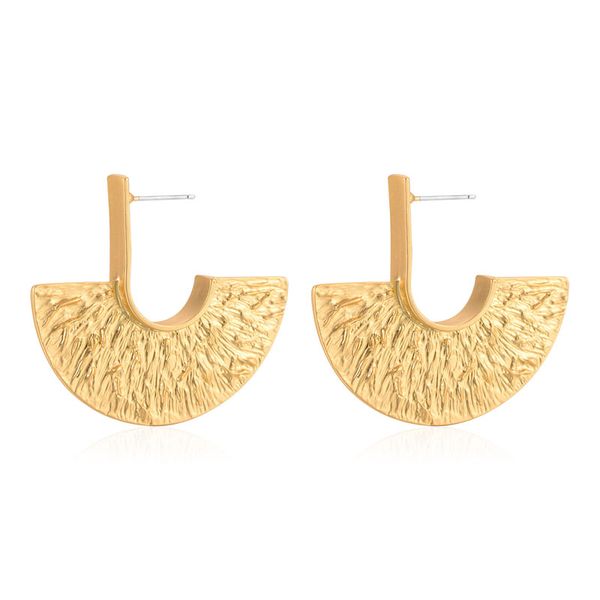 

2020 new big fan shape gold earrings for women fashion statement trendy earring half round jewelry party weddings earings gift, Silver