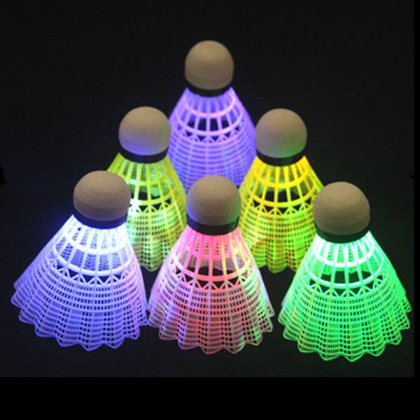 

4pcs dark night led glowing light-up nylon badminton birdies shuttlecocks indoor & outdoor sports activity