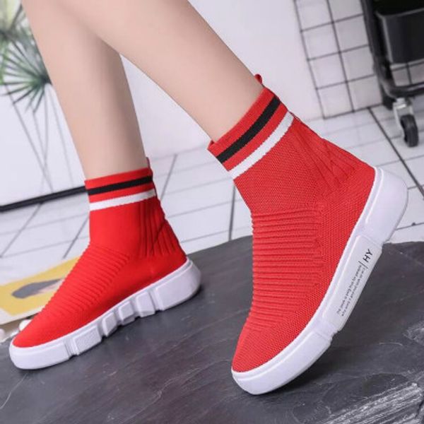 

spring students high stretch socks shoes women autumn new 2019 100 take korean students leisure shoes breathable, Black