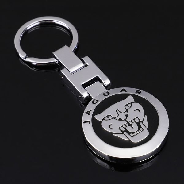 

red metal leopard head car metal keychain key pendant y-014, Silver