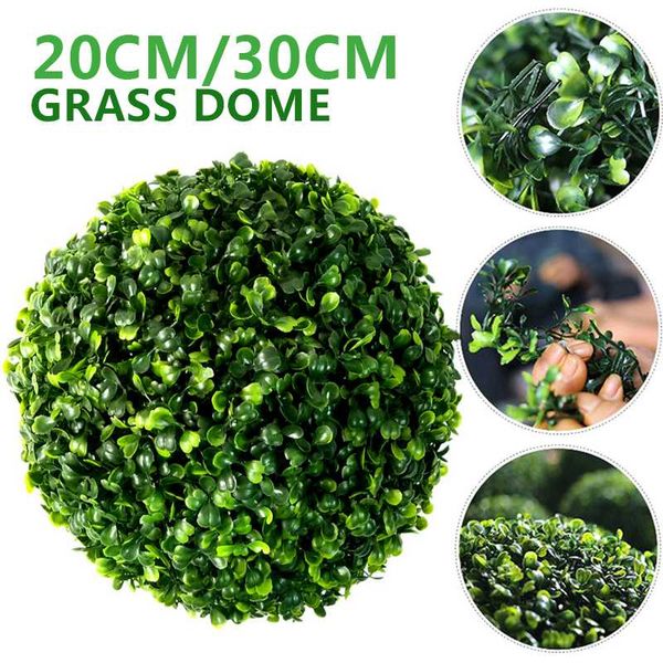 

decorative flowers & wreaths 1pc 20cm/30cm grass dome artificial hanging buxus balls plant garden patio decors chain