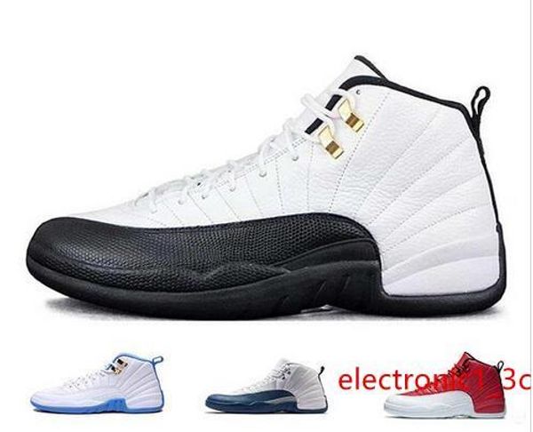 

designer 12 12s mens basketball shoes sneakers white gym red dark grey basketball shoes taxi blue suede flu game