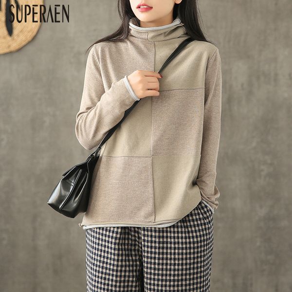 

superaen fashion women pullovers sweaters women winter new 2019 turtleneck wild casual ladies sweaters solid color, White;black