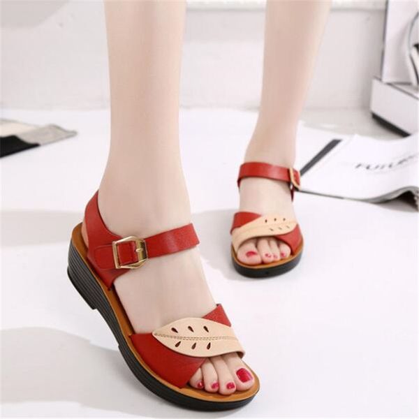

new mother sandals women's flat bottom comfortable non-slip soft bottom women platform sandals sandalias mujer women shoes, Black