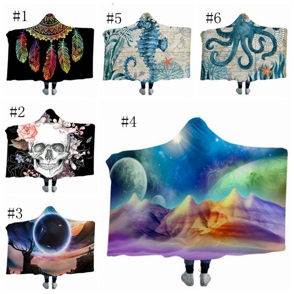 

hooded blanket mandala dreamcatcher sherpa fleece blankets kids throw blanket winter bedding supplies christmas gift 12 designs dsl- yw1677
