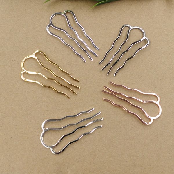

20pc/lot alloy 6color hair tuck comb hair bobby pin clip,antique bronze/gold/silver/black hairpin diy handmade vintage jewelry, Golden;white
