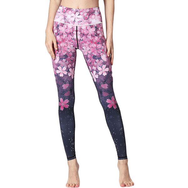 

2019 spring summer new ladies'printed high-waist hip stretch underpants soft elegant running fitness yoga pants for women, White;red